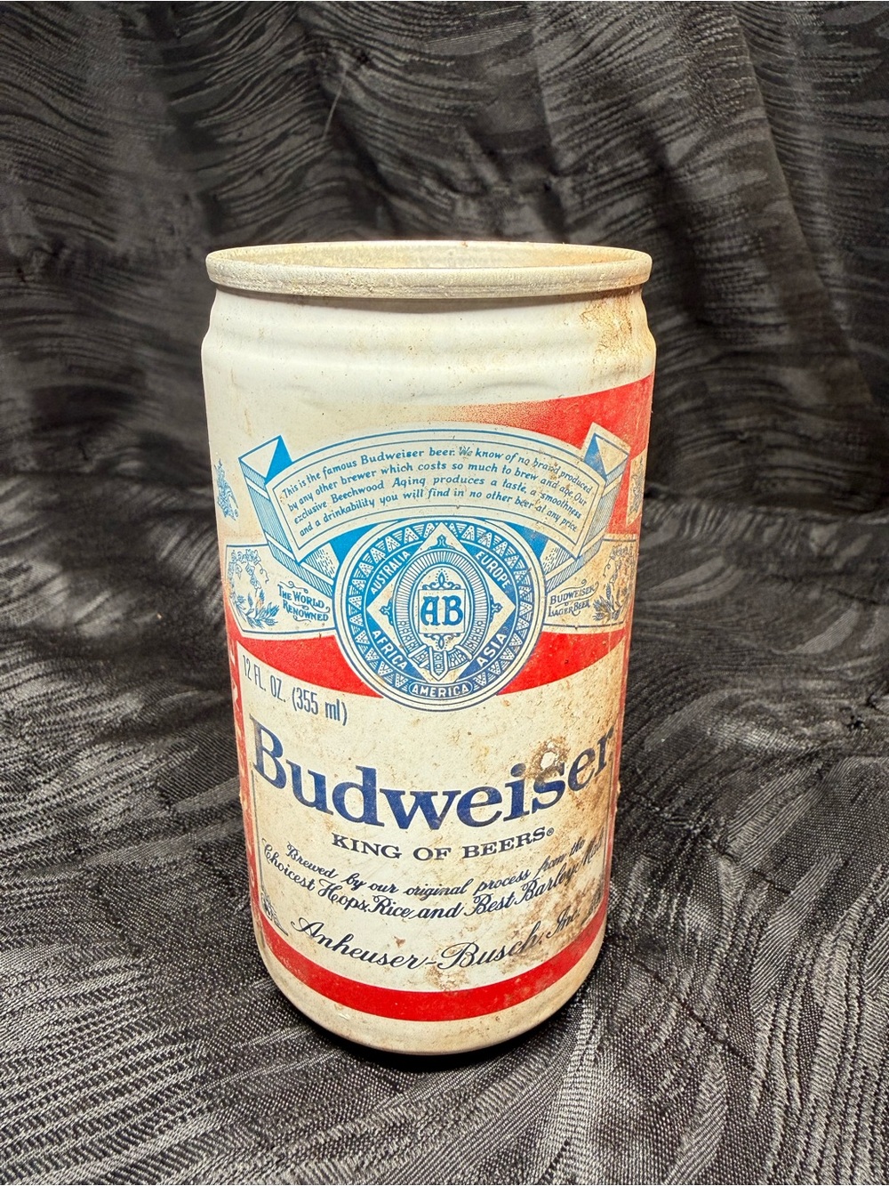 Budweiser White and Red Decorative Can Candle Holder